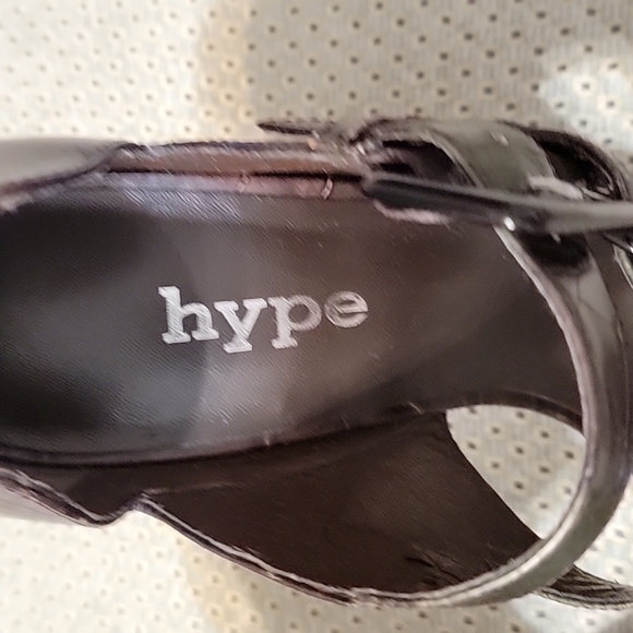 *NEW* HYPE "Blanca" Brown&Green Embossed Leather Buckle Heeled Sandals *Y2K* 8.5 - Picture 8 of 15